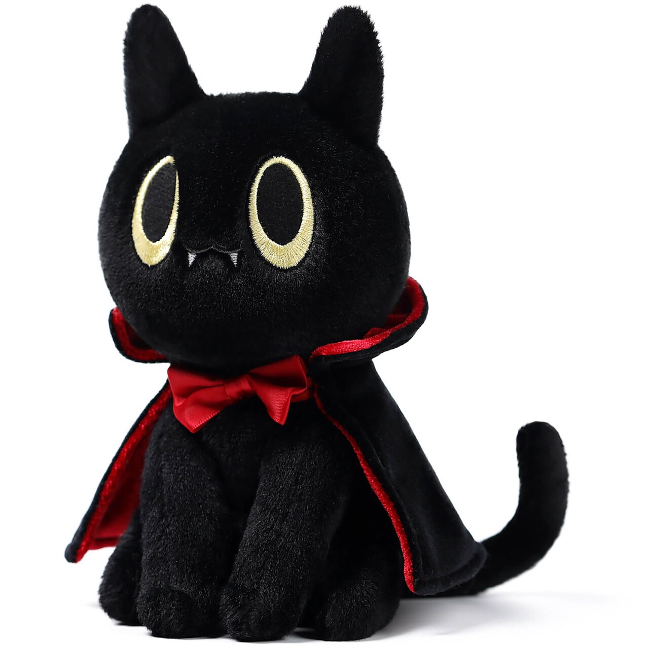 McHugs: Halloween Series - Dracula Cat - 7" Black & Red Stuffed Animal Plush, Soft Weighted Cuddle Toy, Cozy Comfort Play Companion, Baby-Toddler-Kids